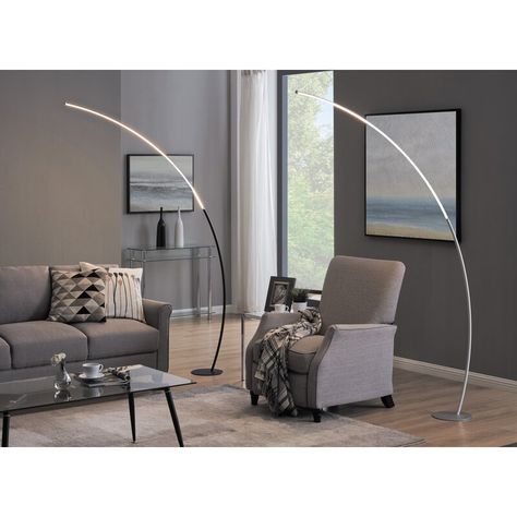 Office Floor Lamp, Modern Arc Floor Lamp, Arch Lamp, Floor Lamp Styles, Silver Floor Lamp, Modern Office Space, Arc Floor Lamp, Large Floor Lamp, Arched Floor Lamp