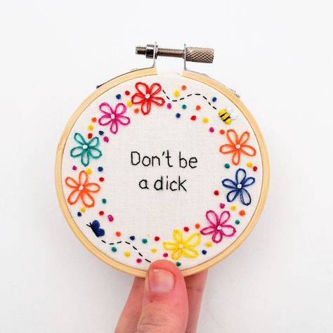 Wood Embroidery, Funny Embroidery, Embroidery Funny, Letter Wall Art, Hand Embroidery Patterns Flowers, Funny Wall Art, Art Funny, French Knots, Embroidery Patterns Free