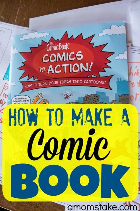 How to Make a Comic Book How To Make A Comic Book, Comic Book Wall Display, Comic Book Bedroom, Comic Book Crafts, Comic Book Font, Comic Book Wallpaper, Comic Book Costumes, Comic Book Display, Make A Comic Book