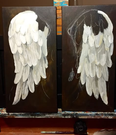 Angel Wings Painting, Diy Angel Wings, Art Inspiration Ideas, Angel Wings Art, Background Editing, Diy Angels, Angel Wings Wall, Wings Art, Angel Crafts