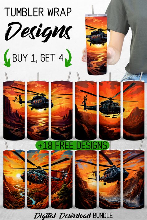 Veteran Tumbler Ideas, Army Tumbler Ideas, Black Helicopter, Eagle Tumbler Ideas, Veterans Tumblers, Air Force Veteran Tumbler, Helicopter Design, Custom Wraps, Free Tumbler