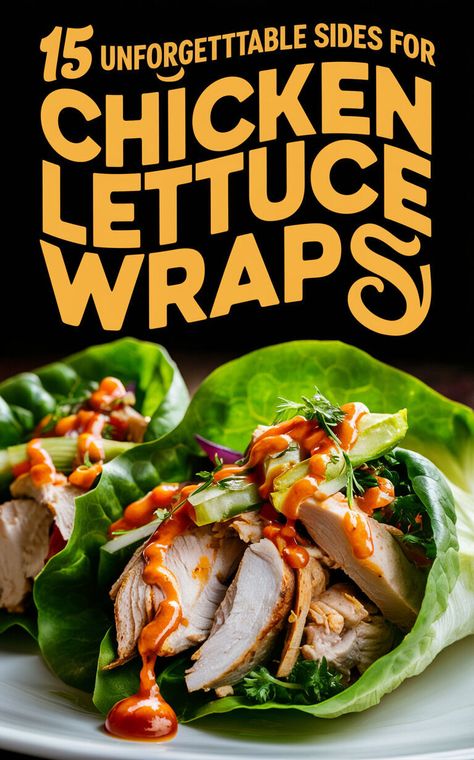 15 Mouthwatering Side Dishes to Serve With Chicken Lettuce Wraps! 🥗🍗 #chickenlettucewraps #sidedishes #yum Sides With Lettuce Wraps, Romaine Lettuce Wraps, Buffalo Chicken Lettuce Wraps, Grilled Pineapple Chicken, Perfect Grilled Chicken, Chicken Lettuce Wraps Recipe, Lettuce Recipes, Spicy Buffalo Chicken, Lemon Herb Chicken