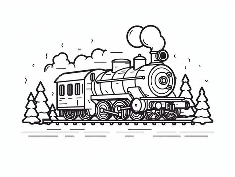 illustration of Colorful Christmas train Train Coloring Pages, Train Drawing, Mandala Turtle, Alphabet Flashcards, Christmas Train, Colorful Christmas, All Aboard, Fantasy Fairy, Winter Fun