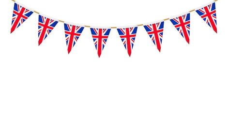 Uk flag garland. union jack pennants cha... | Premium Vector #Freepik #vector #bunting-flags #london-flag #great-britain #britain-flag Triangle Banner, Bunting Flag, Union Jack Flag, Party Bunting, Donut Party, Bunting Flags, Fabric Bunting, British Flag, Bunting Garland