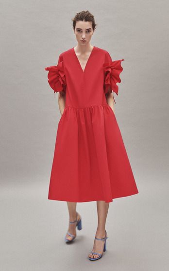 Delpozo Trunkshow | Moda Operandi Loose Midi Dress, Dress Couture, Sewing Dress, Cotton Poplin Dress, Tall Fashion, Maxi Robes, Poplin Dress, Minimal Fashion, Dress Fashion