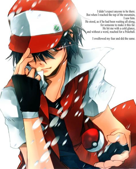 This is why Red is the greatest Pokemon Trainer of all time. Pokemon Trainer Red, Pokemon Ash Ketchum, Pokemon Red, Pokémon Master, Male Character, Art Manga, All Pokemon, My Pokemon, Madara Uchiha