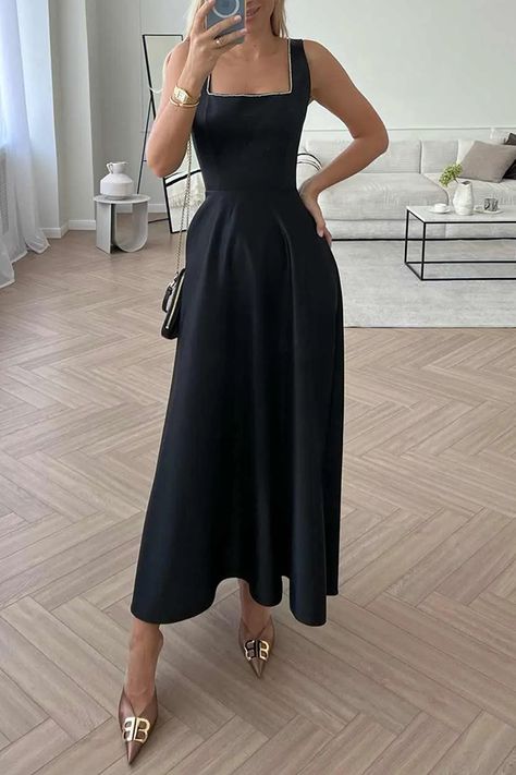 Midi Evening Dress, Prom Midi Dress, Loose Maxi Dress, Solid Color Dress, Maxi Dress Formal, Evening Dresses Elegant, Pleated Midi Dress, Slim Dresses, Midi Length Dress