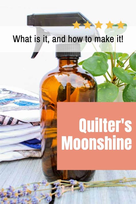 Your fabric just got delivered to the house, you're excited to start a new project, you go to start ironing... and you're out of spray starch. Instead of taking the time to go to the store to pick up more of this essential quilting tool, make some Quilter's Moonshine at home and get back to quilting faster! Continue reading for two different recipes using only items in your pantry! #QuiltersMoonshine #QuiltingTIps #HomemadeSprayStarch #QuiltingSuppliesandTools #QuiltTutorials Spray Starch For Quilting, Spray Starch Recipe, Quilting Tutorials For Beginners, Ironing Spray, Starch Solution Recipes, Sew A Quilt, Starch Foods, Spray Starch, Missouri Quilt