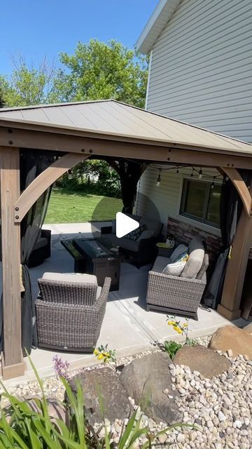 520K views · 7.4K likes | Mandy Starin on Instagram: "✨ 🛍️ Comment “PATIO” for the LlNK sent straight to you!! Make sure you are “following” me or I might not be able to DM you the details!

✨We bought this Gazebo a few years ago and it’s my absolute favorite Costco purchase to date!!! We added some finishing touches like a fan, a tv, retractable sunshade, slide away mosquito net curtains, LED lights, a fire pit table and some furniture from Costco as well! It comes as a ready to assemble kit with all wood pre-cut, pre-drilled, and pre-stained and includes all hardware and metal components! TOTALLY worth it and highly recommend!!! 

#costcofinds #costco #founditatcostco #patiodecor #gazebo" Costco Gazebo, Gazebo With Fire Pit, Costco Finds, Backyard Gazebo, Net Curtains, Deck Ideas, Mosquito Net, Patio Lighting, Fire Pit Table