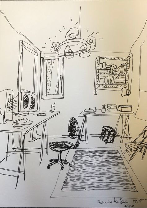 Drawings Of Rooms, Sketch Journal Ideas, Drawing Minimalist Art, Place In Society, Home Drawing, Room Drawing, Architecture Drawing Art, Have Inspiration, Sketchbook Art Journal