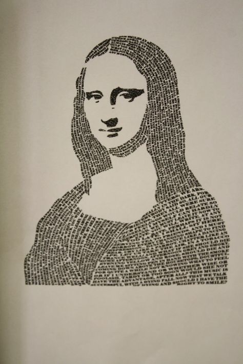 A portrait made out of...words?!            Yep, you heard me, my 8th grade 2D class made their portraits out of words. Lots and lots... Micrography Portraits, Micrography Art, Typographic Portrait, Text Based Art, Typography Portrait, Text Portrait, Word Drawings, Contour Lines, Drawing Letters