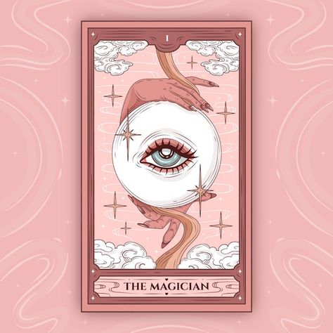 Vector gratuito ilustración de cartas de... | Free Vector #Freepik #freevector Hand Drawn Tarot Cards, Illustrated Tarot Cards, Creative Tarot Cards, Cute Tarot Cards Art, Magician Tarot Card Art, Tarot Cards The Magician, The Magician Tarot Card Art, Tarot Card Vector, Tarot Character