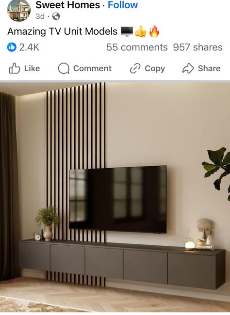 Slat Wall Tv Stand, Wood Slats Tv Stand, Wood Slat Tv Wall Living Room, Slatted Wall Interior Tv, Wood Slat Media Console, Large Tv Console Slatted, Wooden Slats, Tv Unit, Wood Slats