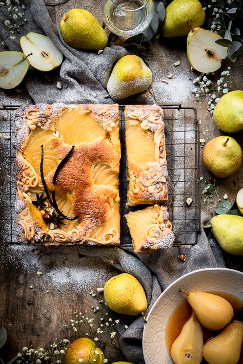 Frangipane Tart with Poached Pears | Bibbyskitchen recipes | Bibbyskitchen Recipes, Baking Lessons, Frangipane Tart, Pear Tart, Poached Pears, Kitchen Cookbook, Vanilla Bean Ice Cream, Sunday Lunch, Food Test