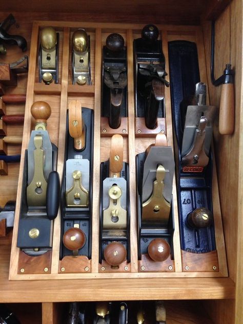 Woodworking Tool Cabinet, Antique Hand Tools, Wood Tool Box, Workshop Shed, Used Woodworking Tools, Woodworking Tools Storage, Wood Plane, Woodworking Cabinets, Woodworking Storage