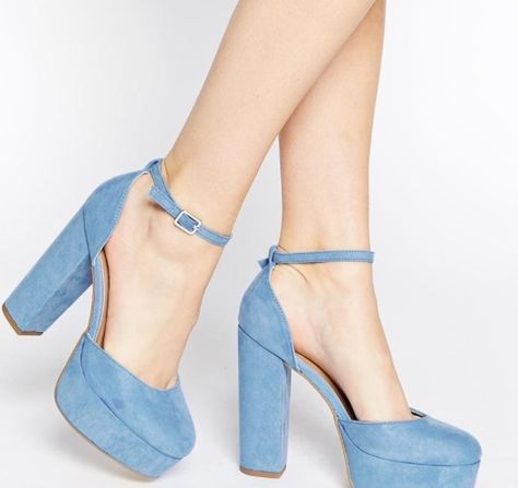 Light blue heels - asos.com Blue Shoes Heels, Blue Platform Heels, Blue High Heels, Platform Shoes Heels, Shoes Diy, Blue Heels, Prom Shoes, Gorgeous Shoes, Dream Shoes