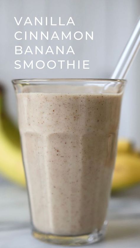 Try this Vanilla Cinnamon Banana Smoothie for a healthy, nourishing, and easy breakfast or snack. Find the whole recipe at theheapingharvest.com! Banana Smoothie Healthy, Protein Shake Smoothie, Healthy Smoothie Recipes, Smoothie Recipes Healthy Breakfast, Protein Smoothie Recipes, Smoothie Healthy, Breakfast Smoothie Recipes, Smoothie Drink Recipes, Protein Shake Recipes