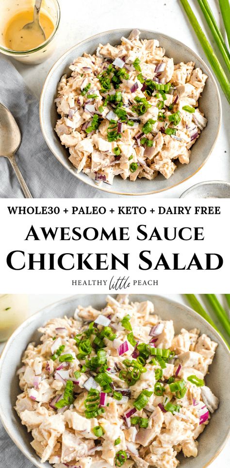 Awesome Chicken, Keto Chicken Salad, Beef Sliders, Healthy Chicken Salad, Sauce Chicken, Salad Healthy, Recetas Keto, Awesome Sauce, Keto Foods