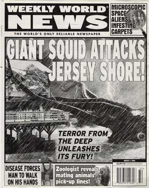 . Weekly World News, Church Of The Subgenius, Mermaid Found, Funny Headlines, Bizarre Books, Giant Squid, Traditional Office, News Paper, Vintage Comic Books