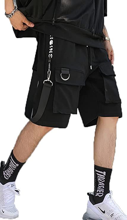 Techwear Shorts, Mens Techwear, Cyberpunk Streetwear, Techwear Men, Street Punk, Streetwear Shorts, Cyberpunk Style, Cargo Shorts Men, Black Cargo