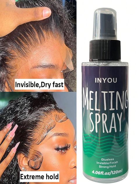 Lace Melting Spray And Holding Spray(120ml), Extreme Hold Melting Spray For Lace Wigs, Glueless, Strong Natural Finishing Hold, Dries Quickly, Wig Melting Spray & Hair Adhesive for Wigs,black friday offerte speciali,ofertas for Black Friday Donna christmas giftsI discovered amazing products on SHEIN.com, come check them out! Wig Glue, Spray Hair, Girls Party Wear, Wigs Glueless, Accessories Ear, Flower Pots Outdoor, Teen Girl Dresses, Wig Caps, Health Skin Care