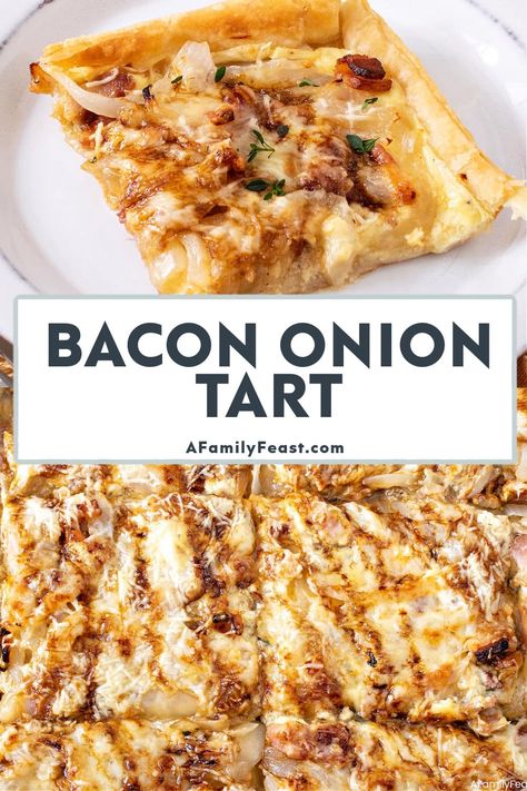 French Onion Mushroom Tart, German Onion Tart, Carmelized Onion Puff Pastry Tart, French Onion Tart Puff Pastry, Upside Down Onion Tart, Onion Tart Puff Pastry, Puff Pastry Tart Savory, Onion Puff Pastry Tart, Pepperidge Farm Puff Pastry Recipes