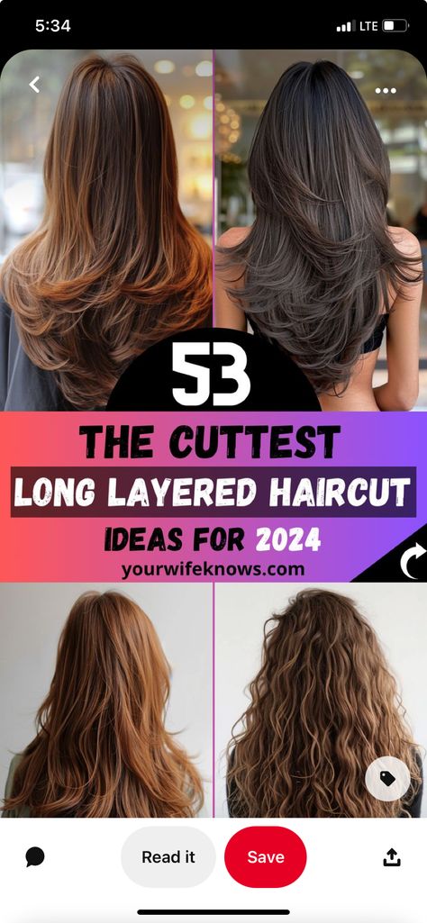 Inverted Layers Long Hair, Long Length Haircuts, Layered Thick Hair, Haircuts 2024, Women Haircuts Long, Long Hair Trends, Long Length Hair, Sleek Ponytail Hairstyles, Thick Wavy Hair