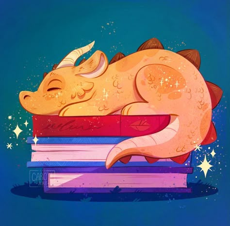 nice illustration whit cute dragon by Carolina Vázquez