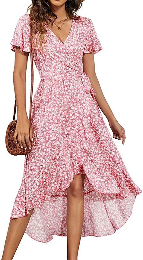 Beach Midi Dress, Rayon Wrap Dress, Lk Bennett Dress, Summer Wraps, Iconic Dresses, Womens Floral Dress, Boho Floral Dress, Flowy Maxi Dress, Dresses Pink