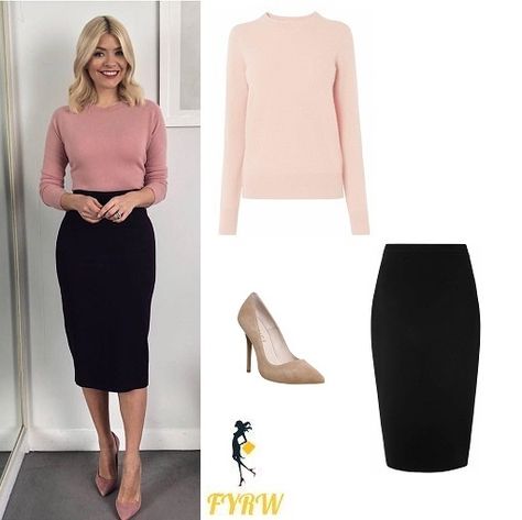 Pencil Skirt And Jumper Outfit, How To Style A Black Pencil Skirt, A Line Skirt Outfits Work, Black Pencil Skirt Outfits, Rose Skirt Outfit, Pink Pencil Skirt Outfit, Tube Skirt Outfit, Court Shoes Outfit, Black Pencil Skirt Outfit Work