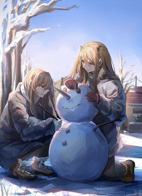 ArtStation - snowman, miyabino Snowman Anime, Blue Veil, Hd Wallpapers For Pc, Girls Frontline, Kawaii Girl, Hd Wallpaper, Game Art, Cool Pictures, Anime Art