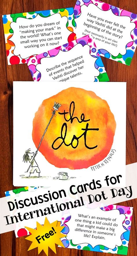 Peter Reynolds, The Dot Book, International Dot Day, Library Activities, Dot Day, Library Lessons, Beginning Of The School Year, The Dot, Beginning Of School