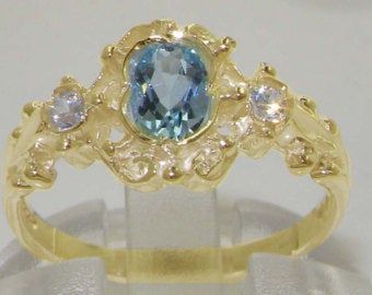 Pave Ring, Aquamarine Blue, Natural Aquamarine, Delicate Rings, Dream Jewelry, Pretty Jewellery, Sparkle Diamonds, Victorian Style, Cute Jewelry