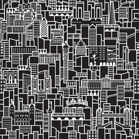 L Wallpaper, Skyline Design, City Illustration, Abstract Illustration, Pattern Texture, Art Et Illustration, Pattern Illustration, Art Journals, Textile Patterns