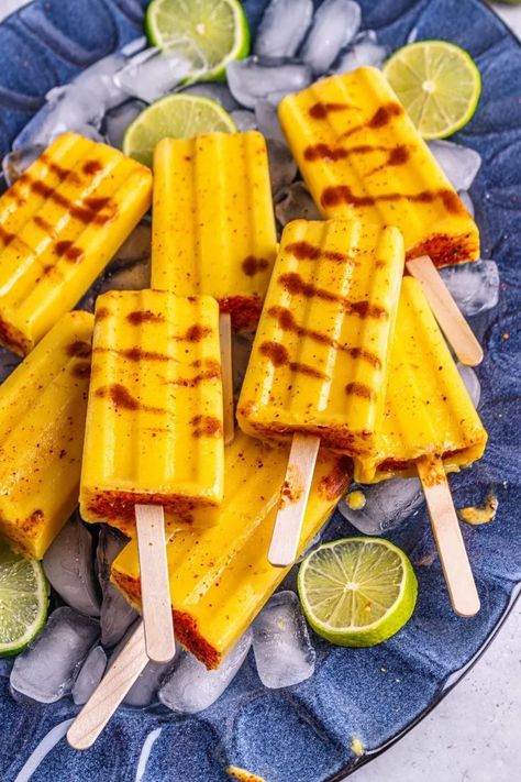 Tajin Mango, Coconut Milk Popsicles, Mexican Mango, Mango Margaritas, Frozen Mango Margarita, Homemade Fruit Popsicles, Mango Popsicles, Fruit Syrup, Chili Mango