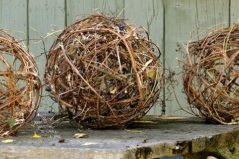 DIY Grapevine lighting balls ...What a BRIGHT idea ! | Design The Life You Want To Live Grapevine Balls, Diy Grapevine Wreath, Diy Owl, Vine Wreath, Deco Nature, Owl Ornament, Outdoor Holiday Decor, Ball Lights, Nature Crafts