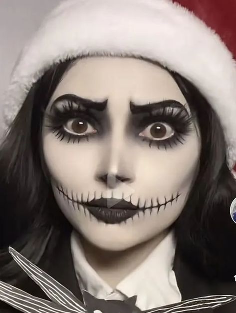 45+ Horrifying Halloween Makeup Ideas for Women - HubPages Glam Jack Skellington Makeup, Halloween Makeup Jack Skellington, Jack Skellington Make Up Female, Jack Skeleton Costume Women, Jack Skellington Costume Makeup, Jack Skellington Inspired Makeup, Jake Skellington Makeup, Skeleton Make Up Women, Jack Skellington Face Makeup