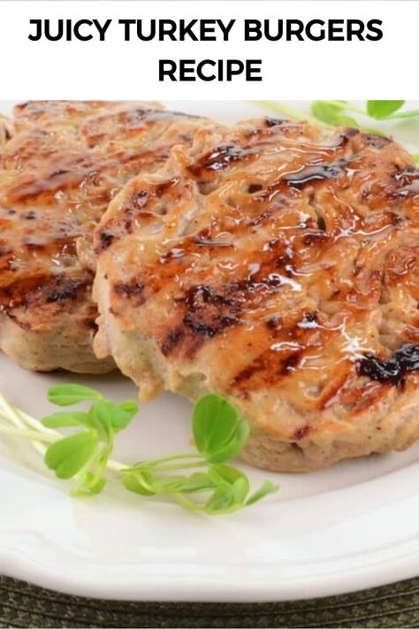 Juicy Turkey Burgers Recipe Turkey Hamburger Recipes, Moist Turkey Burgers, Turkey Burgers Recipes, Best Turkey Burger Recipe, Ground Turkey Burgers, The Perfect Turkey, Best Turkey Burgers, Turkey Mince Recipes, Turkey Burger Recipe