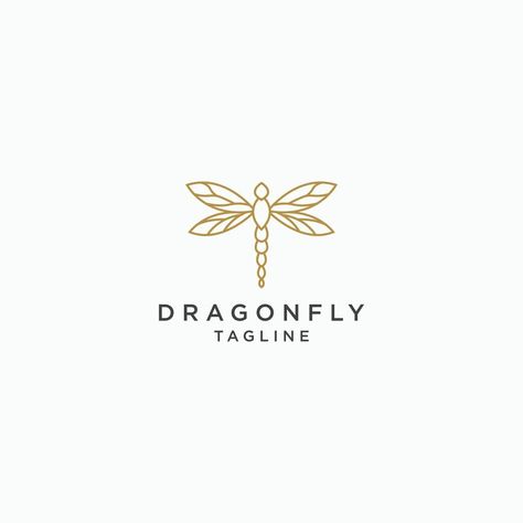 Dragonfly Logo Icon Design Template. Elegant, Modern, Premium flat Vector Spa Logo Ideas, Fashion Brand Logo Design, Dragonfly Logo, Crystal Jewerly, Logo Beauty Salon, Dragonfly Illustration, Fashion Brand Logo, Horse Brand, Spa Logo