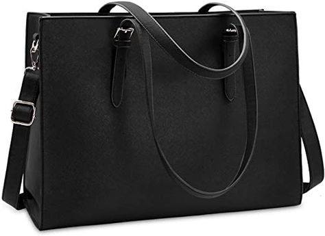 Amazon.com: Laptop Bag for Women Waterproof Lightweight Leather 15.6 Inch Computer Tote Bag Business Office Briefcase Large Capacity Handbag Shoulder Bag Professional Office Work Bag Black: Electronics Computer Tote Bag, Tote Bag Business, Laptop Handbag, Shoulder Bags For School, Gadgets Electronics, Laptop Tote Bag, Bag Business, Large Leather Tote Bag, Laptop Bag For Women