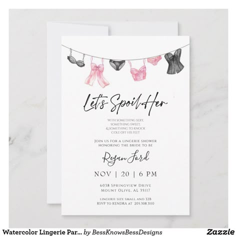 Lingerie Party Invite, Lingerie Invitation, Lingerie Party Invitations, Spinster Party, Modest Lingerie, Lingerie Shower Ideas, Lingerie Party Ideas, Bridal Lingerie Shower, Wedding Reception Gowns