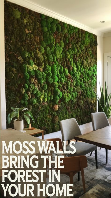 Here is a detailed and engaging product description for the Moss Walls Bring the Forest In Your Home:

Introducing Moss Walls, a revolutionary way to bring the serenity of the forest indoors. Our unique, self-sustaining moss panels are made from real moss and require minimal maintenance, ensuring a lush, green oasis in even the most urban of spaces. Perfect for calming environments, offices, and homes, Moss Walls purify the air, reduce stress, and create a tranquil retreat.interior
#design
#tren Retreat Interior Design, Moss Panels, Moss Walls, Self Sustaining, Green Oasis, Tranquil Retreat, Moss Wall, Nature Inspired Design, A Living Room