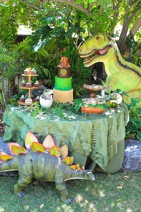 Dinosaur Birthday Party                                                       … Dinosaurs Birthday Party, Jurassic Dinosaurs, Dino Decorations, Jurassic Park Birthday Party, Dinosaurs Birthday, Jurassic Park Party, Dinosaur Birthday Theme, Birthday Party At Park, Jurassic Park Birthday