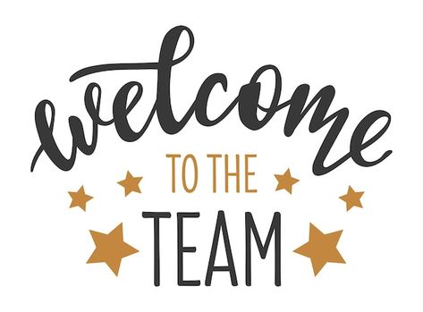 Welcome to the team hand drawn lettering | Premium Vector #Freepik #vector #job-banner #job-poster #hiring-poster #hiring-flyer Welcome Logo, Create A Banner, Welcome To The Team, Youtube Banner Template, How To Make Banners, Company Brochure, Welcome Banner, Hand Drawn Lettering, Meet The Teacher