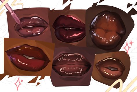 AsieyBarbehQ (@asieybarbie) on X Lip Drawing, Lip Tutorial, Lips Drawing, Juicy Lips, Animation Reference, Digital Painting Tutorials, Lip Art, Art Style Inspiration, Glossy Lips