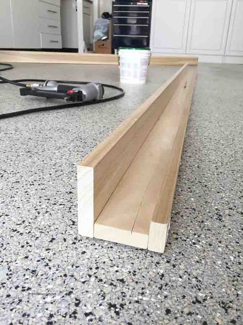 Pictures Leaning On Shelf, Shelving For Picture Frames Photo Ledge, Shelves For Picture Frames, Hallway Picture Shelf, Picture Ledges Diy, Wall Picture Shelves, Picture Shelf Hallway Photo Ledge, Picture Rail Living Room Wall Shelves, Gallery Wall Shelf Picture Ledge Hallway