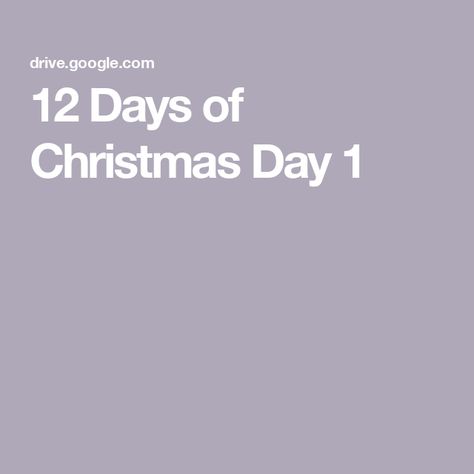 12 Days of Christmas  Day 1 12 Days Of Christmas, Christmas Day, 12 Days, Paper Crafts, Christmas