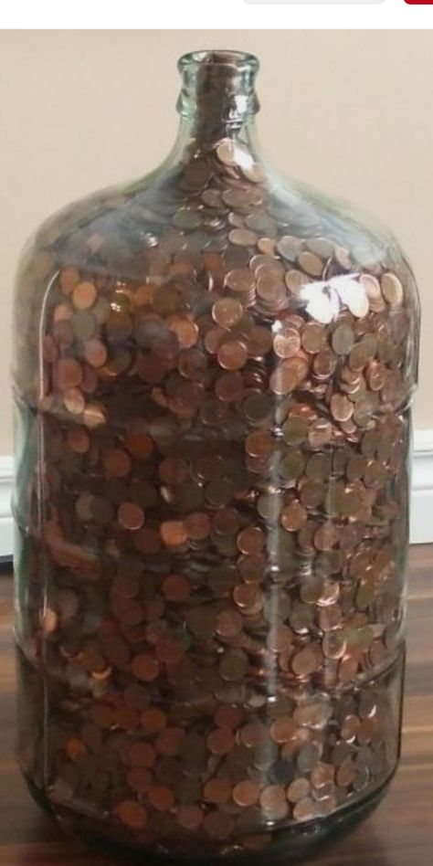 Penny Jar, Money Saving Jar, Saving Coins, Change Jar, Coin Jar, Saving Money Chart, Money Chart, Money Saving Methods, Whatsapp Wallpaper Cute