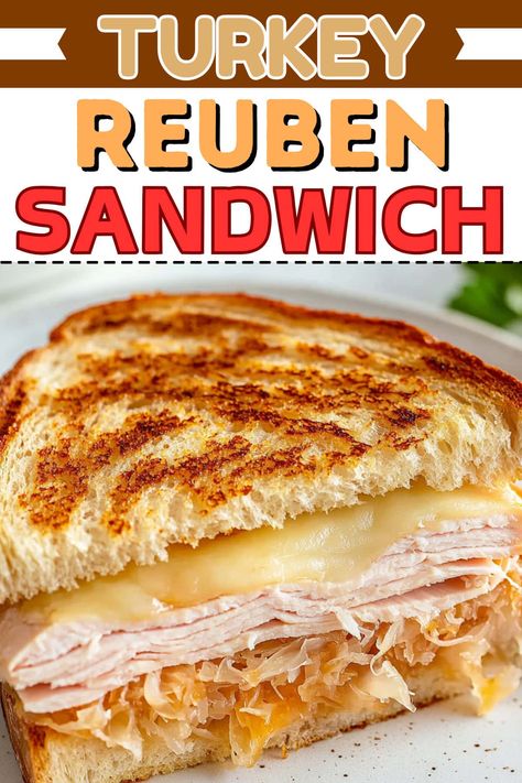 Turkey Sandwich Ideas, Turkey Melt Sandwich, Turkey Reuben Sandwich, Turkey Panini Recipes, Turkey Sandwich Recipes, Turkey Reuben, Toasted Turkey, Sauerkraut Sandwich, Turkey Melt