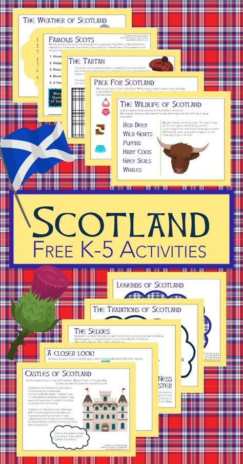 St Andrews Day Activities, Scotland Unit Study, Scotland School Project, Burns Night Activities For Kids, Scottish Activities For Kids, Scottish Crafts Ideas, St Andrews Day Activities For Kids, Scotland Activities For Kids, Scotland Crafts For Kids